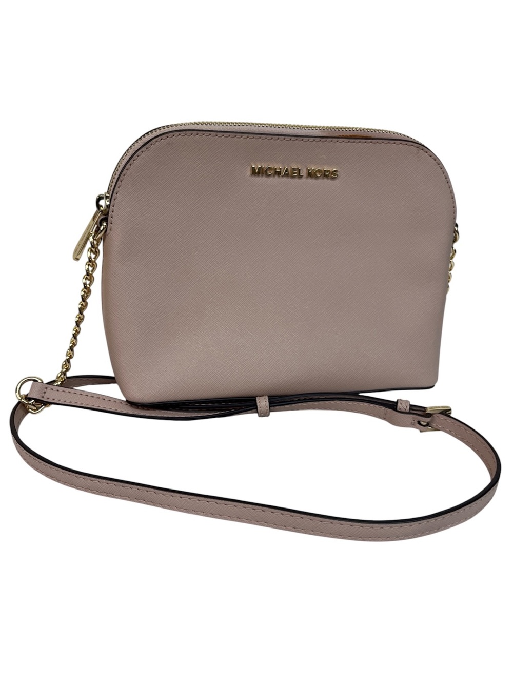 Michael Kors Pink Crossbody Saffiano Leather Bag Cindy Dome Purse 38S9XCPC3L